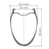 DT Swiss GRC 1400 DICUT 50 Front Wheel - 28" | Carbon | Centerlock - 12x100mm - Image 2